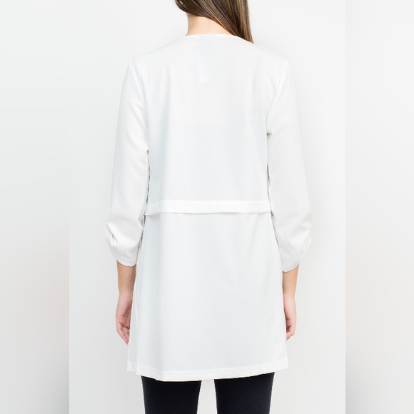 Soho Open Front 3/4 Sleeve Collared Solid Knit Jacket-Pink NWT - Picture 3 of 7